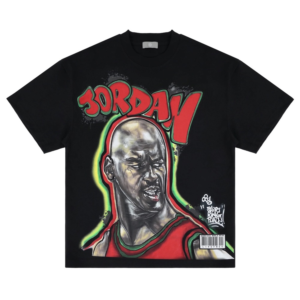 350 gsm cotton Michael Jordan Black Graphic T-Shirt
